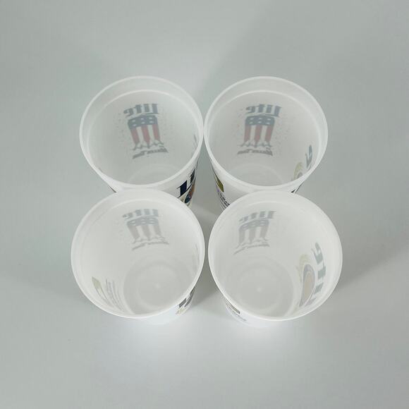 FOUR Reusable White Miller Lite Miller Time American Flag Plastic Cups - NWT - Picture 9 of 11